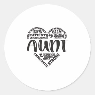 Aunt, auntie, aunts day, aunt heart classic round sticker