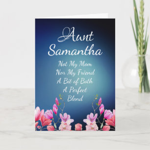 Aunt Auntie Birthday Pink Floral Mothers Day Card