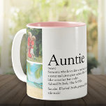 Aunt, Auntie Definition 4 Photo Collage Two-Tone Coffee Mug<br><div class="desc">Personalise the text and 4 photos to create a unique keepsake for your special favourite Aunt or Auntie to create a unique gift. A perfect way to show her how amazing she is every day. Designed by Thisisnotme©</div>