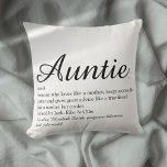 Aunt Auntie Definition Black and White Chic Script Throw Pillow<br><div class="desc">Personalise for your special,  favourite Aunt or Auntie to create a unique gift. A perfect way to show her how amazing she is every day. Designed by Thisisnotme©</div>