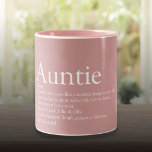 Aunt Auntie Definition Dusty Rose Pink Two-Tone Coffee Mug<br><div class="desc">Personalize for your Aunt or Auntie to create a unique gift. A perfect way to show her how amazing she is every day. Designed by Thisisnotme©</div>