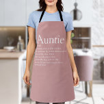 Aunt Auntie Definition Modern Dusty Rose Pink Apron<br><div class="desc">Personalize for your special aunt or auntie to create a unique gift for birthdays,  Christmas or any day you want to show how much she means to you. A perfect way to show her how amazing she is every day. Designed by Thisisnotme©</div>