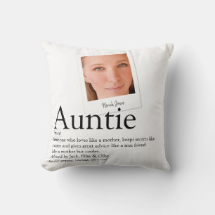 Aunt Auntie Definition Modern Photo Throw Pillow