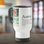 Aunt Auntie Definition Photo Collage Travel Mug<br><div class="desc">Personalize the text and 4 photos to create a unique keepsake for your special favourite Aunt or Auntie to create a unique gift. A perfect way to show her how amazing she is every day. You can even customize the background to their favourite colour. Designed by Thisisnotme©</div>