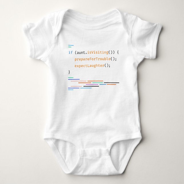 Aunt Baby Lover Funny Cute Code Saying Bodysuit (Front)