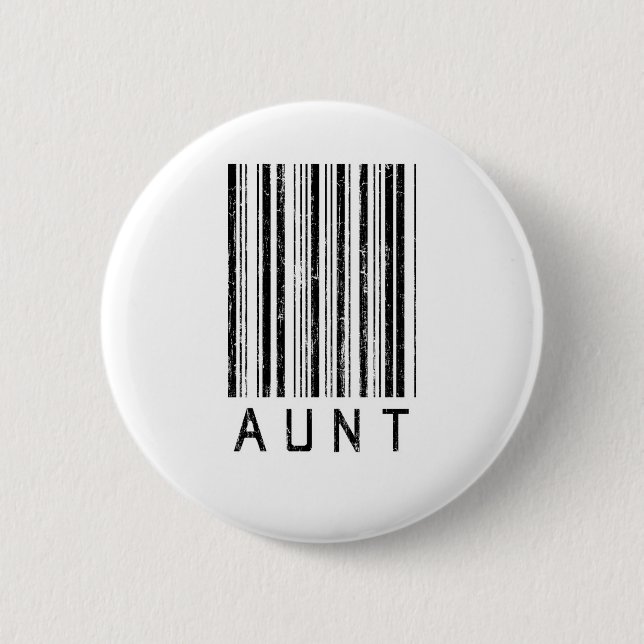 Aunt Barcode 2 Inch Round Button (Front)