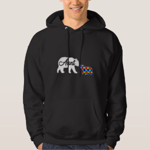 Aunt Bear Autism Awareness Love Support Family Aut Hoodie