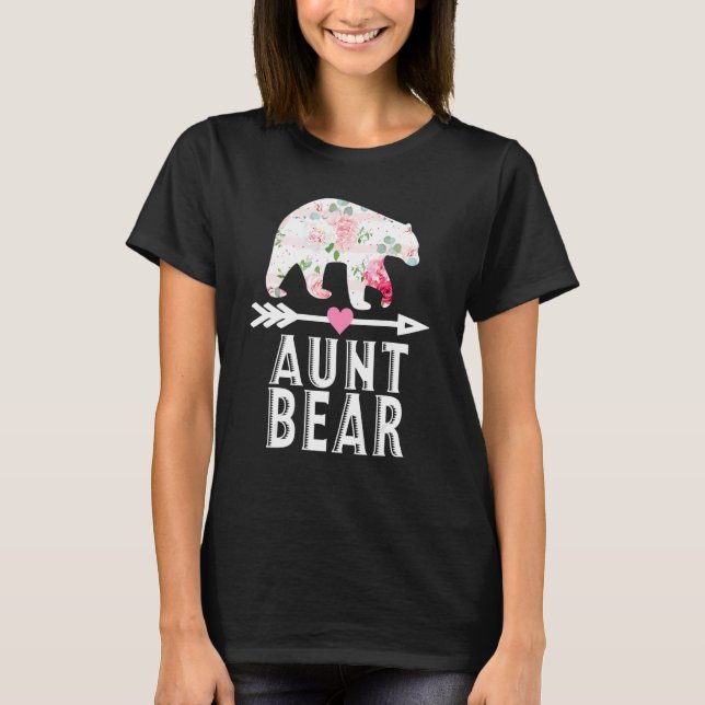 Aunt Bear Mom Grandma Floral Happy Mother's Day T-Shirt (Front)