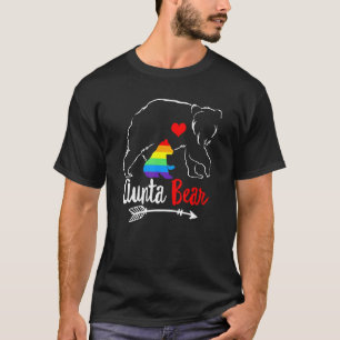 Aunt Bear Proud Mom Aunta Auntie Ally Lgbtq Rainbo T-Shirt