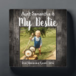 Aunt Bestie Desk Photo Plaque<br><div class="desc">Fun rustic wood photo desk plaque. All text is customizable and photo can easily be changed. My Aunt is my Bestie with niece or nephew name option at the bottom of the plaque. A unique gift for that special person in your life.</div>