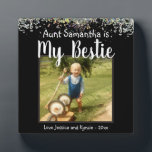 Aunt Bestie Glitter Desk Photo Plaque<br><div class="desc">Fun faux glitter photo desk plaque. All text is customizable and photo can easily be changed. My Aunt is my Bestie with niece or nephew name option at the bottom of the plaque. A unique gift for that special person in your life.</div>