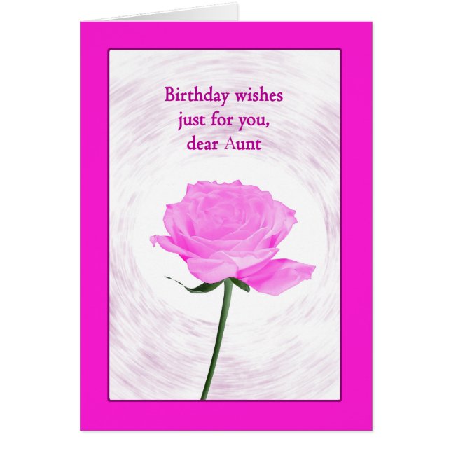 Aunt Birthday Beautiful Pink Rose (Front)