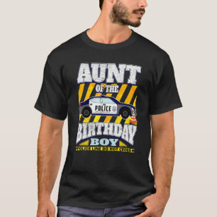 Aunt Birthday Crew Police Car Birthday T-Shirt
