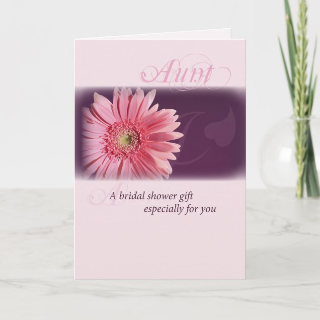 Aunt, Bridal Shower Pink Daisy Invitation (Front)