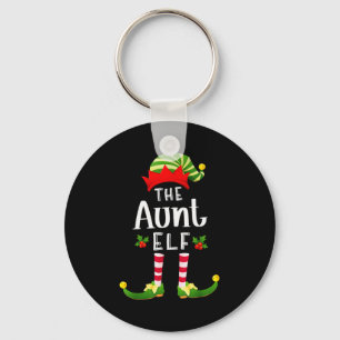 Aunt Christmas Elf Matching Pajama X-mas Party  Keychain