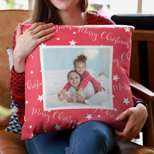 Aunt Christmas Gift Custom Photo Throw Pillow