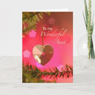 Aunt Christmas Heart on Tree Simple Joys Holiday Card
