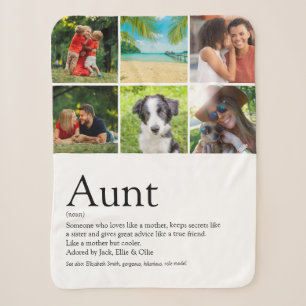 Aunt Definition Saying Photo Collage Sherpa Blanket