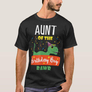Aunt Dinosaur Funny Birthday Boy Auntie Gift T-Shirt