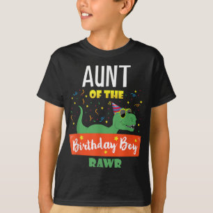 Aunt Dinosaur Funny Birthday Boy Auntie Gift T-Shirt