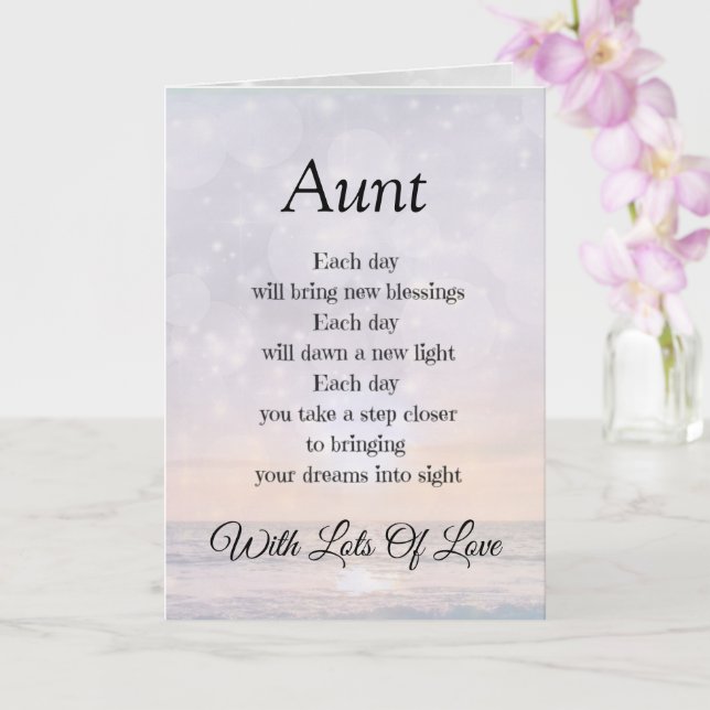 Aunt Encouragement Poem design greeting Card (Orchid)