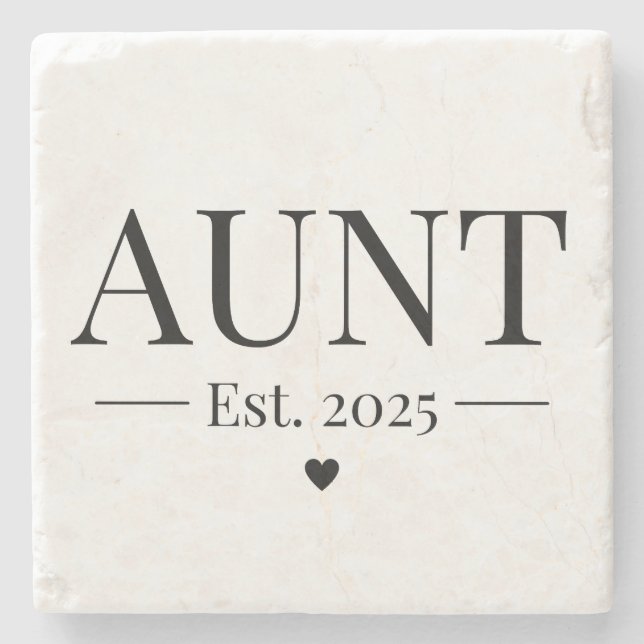 Aunt Established 2025 Stone Coaster (Front)