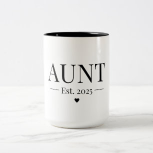 Aunt Established 2025 Two-Tone Coffee Mug