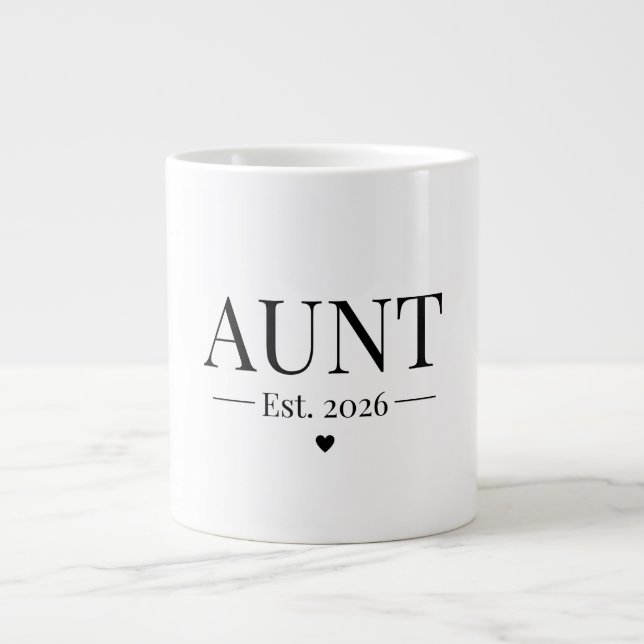 Aunt Established 2026 Large Coffee Mug (Front)