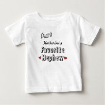 Aunt Favourite Nephew Baby T-Shirt Personalized