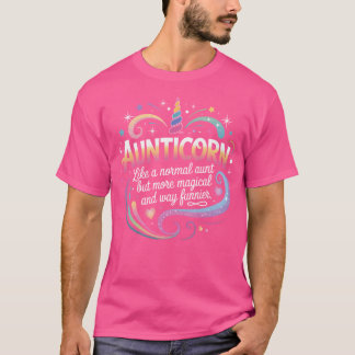 Aunt For Women Funny Aunticorn Magical Fun Unicorn T-Shirt