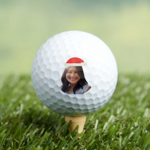 Aunt Funny Christmas Santa Hat Face Photo Golf Balls