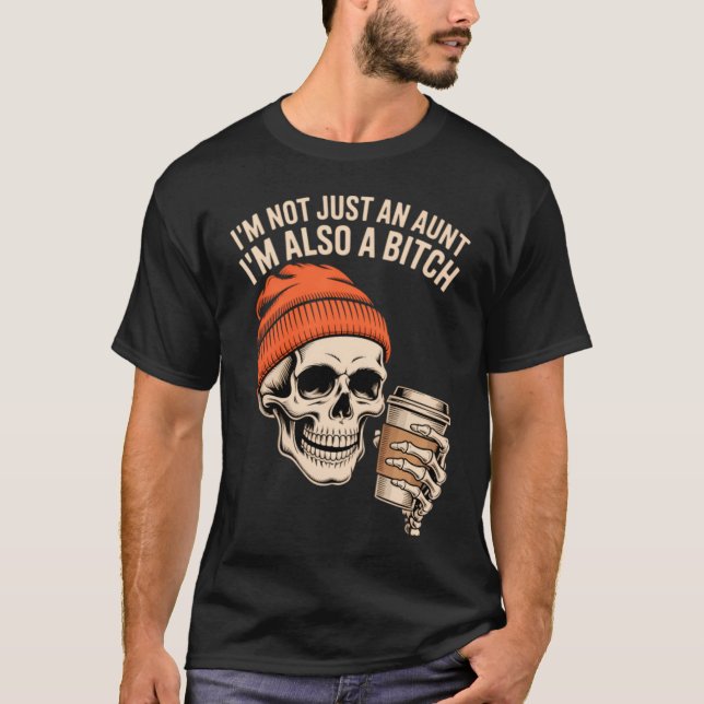 Aunt Funny Skeleton Auntie T-Shirt (Front)