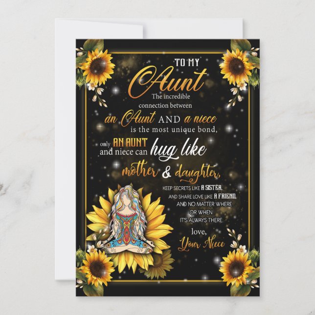 Aunt Gifts | Letter To My Aunt Love From Niece Holiday Card (Front)