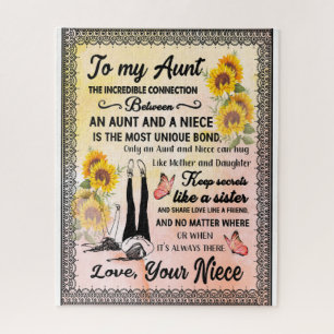Aunt Gifts   Letter To My Aunt Love From Niece Jigsaw Puzzle