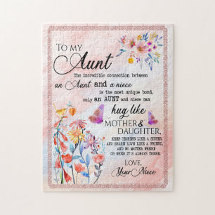 Aunt Gifts Letter To My Aunt Love From Niece Jigsaw Puzzle