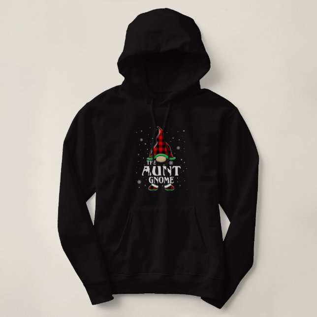 Aunt Gnome Buffalo Plaid Matching Family Christmas Hoodie (Design Front)