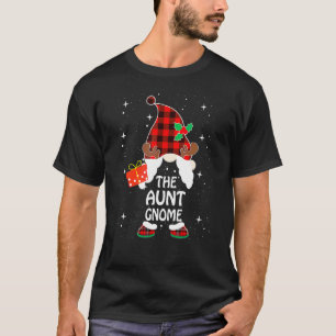 Aunt Gnome Buffalo Plaid Matching Family Christmas T-Shirt