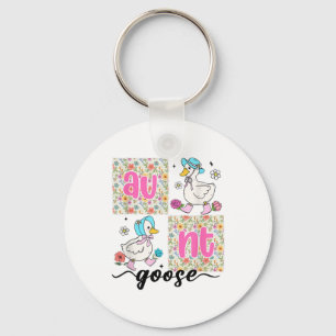 Aunt Goose Floral Happy Mothers Day For Auntie Nan Keychain