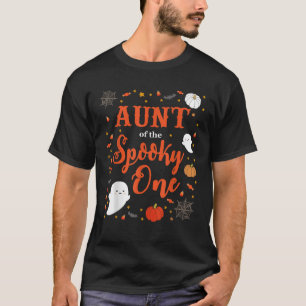 Aunt Halloween 1st Birthday Matching Family Spooky T-Shirt