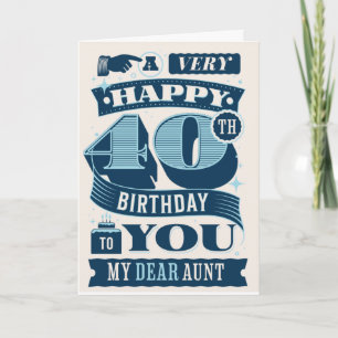 Aunt, happy 40th birthday Elegant 40 and fabulous  Holiday Card