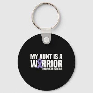 Aunt Is A Warrior Fibromyalgia Awareness Keychain