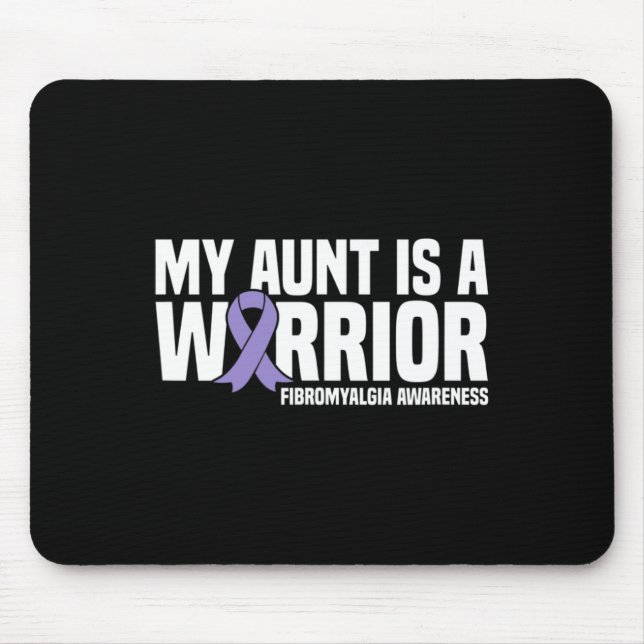 Aunt Is A Warrior Fibromyalgia Awareness  Mouse Pad (Front)