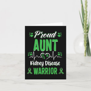 Aunt Kidney Disease Warrior Awareness Ribbon Green Card