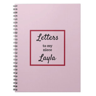 Aunt Letters To My Niece Pink Notebook