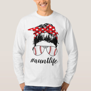Aunt Life Softball Baseball Funny Auntlife Mothers T-Shirt