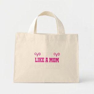 Aunt Like A Mom Only Cooler Funny Pink Typography  Mini Tote Bag
