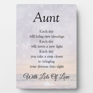 Aunt Love and Encouragement Poem Art gift Plaque