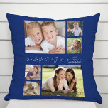 Aunt Love You Blue Photo Throw Pillow<br><div class="desc">Celebrate a favourite aunt with this custom navy blue photo pillow featuring a 6 photo collage of her nieces,  nephews,  family,  pets,  etc.,  their names,  and "I Love You" or "We Love You, " and whether she is called "Auntie, " "Tia, " etc.</div>