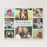 Aunt Love You Personalized Photo Collage Jigsaw Puzzle<br><div class="desc">A fun photo collage jigsaw puzzle for the world's greatest aunt. You can personalize with eight family photos of nieces, nephews, etc., customize the expression to "I Love You" or "We Love You, " and whether she is called "Aunt, " "Auntie, " "Tia, " etc., and add names as a...</div>