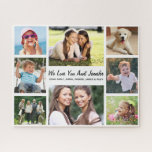 Aunt Love You Photo Collage Personalized Jigsaw Puzzle<br><div class="desc">Give the world's best aunt a fun custom photo collage jigsaw puzzle that she will treasure and enjoy. You can personalize with eight family photos of nieces, nephews, other family members, pets, etc., customize the expression to "I Love You" or "We Love You, " and whether she is called "Aunt,...</div>